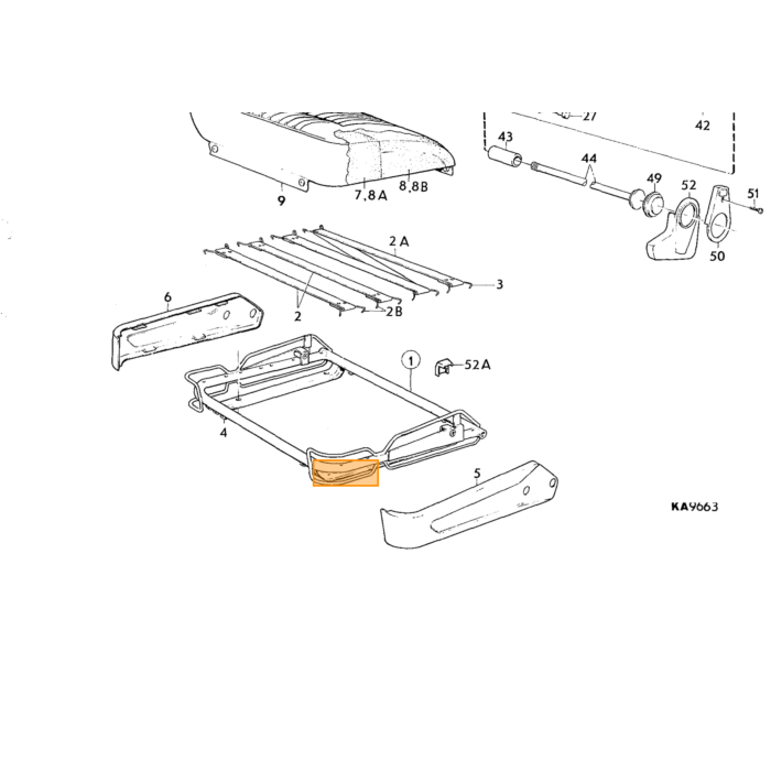Volvo Acolchado silla Asiento 140GL+164 acolchado gomaespuma 144 142 GL Volvo repuesto no 693101