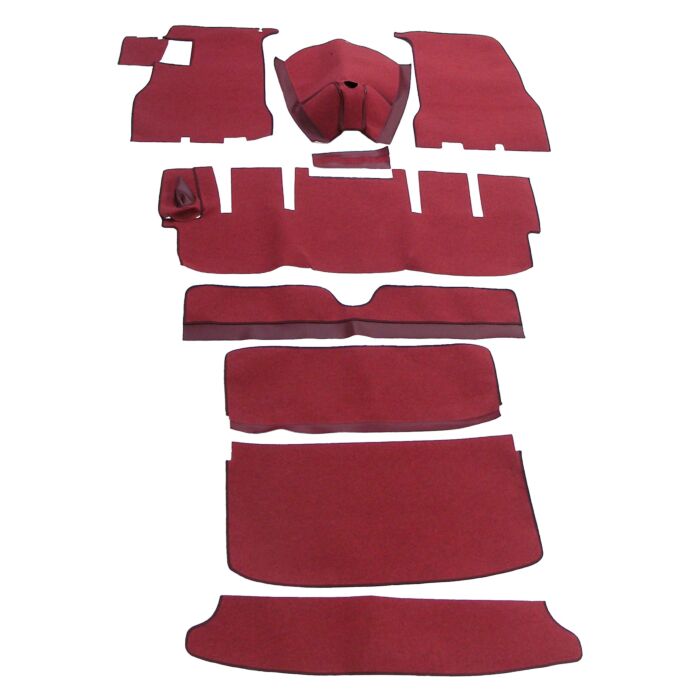 Juego de Alfombras P1800S rojo conjunto completo de 10 piezas RHD para Volvo