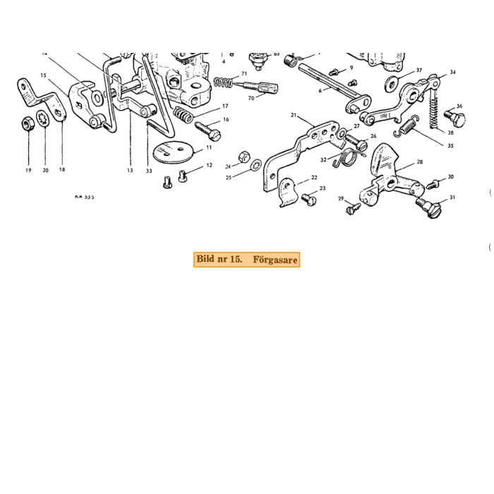 Volvo Palanca para carburador Zenith 34VN+36VN Volvo repuesto no 71924