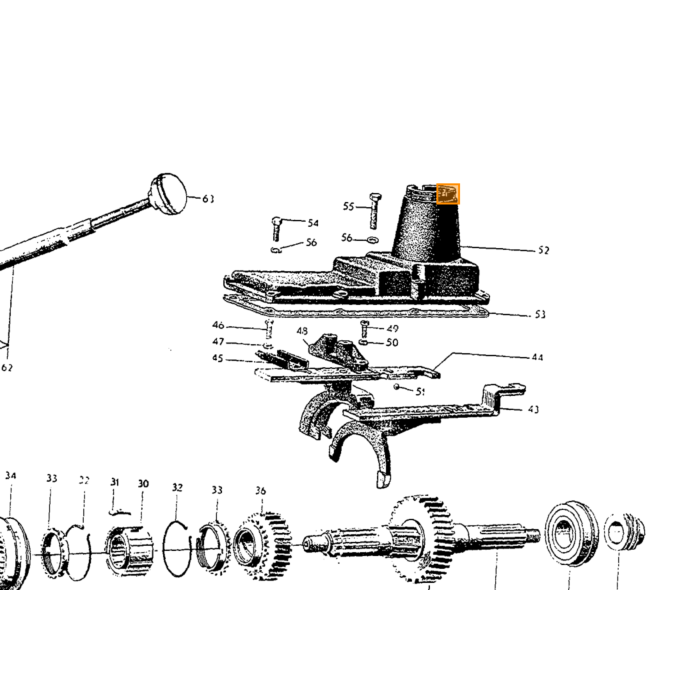 Volvo Goma pedal freno + embrague PV444+PV544+Duett+445+210 Volvo repuesto no 83079