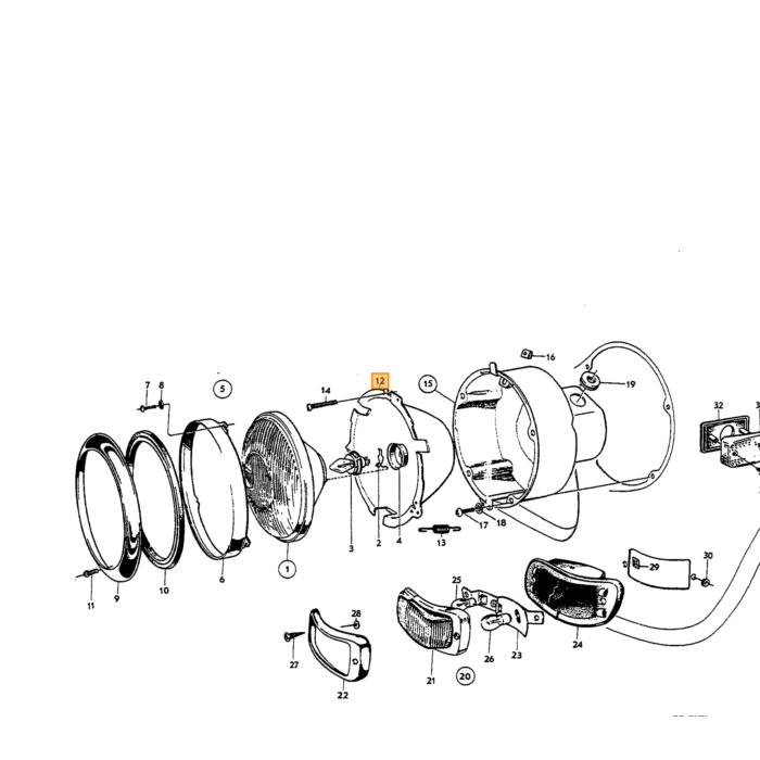 Volvo Farol olla interior acero PV+Amazon Volvo repuesto no 83590