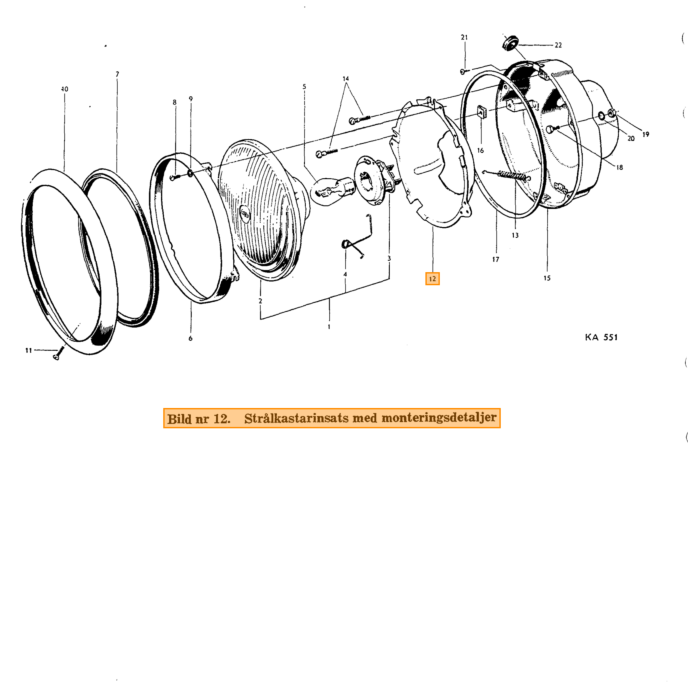 Volvo Farol olla interior acero PV+Amazon Volvo repuesto no 83590