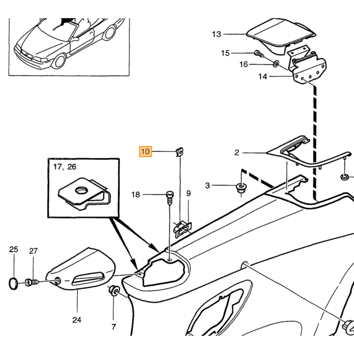 Volvo SILL Moulding  a la izquierda Volvo repuesto no 8600779