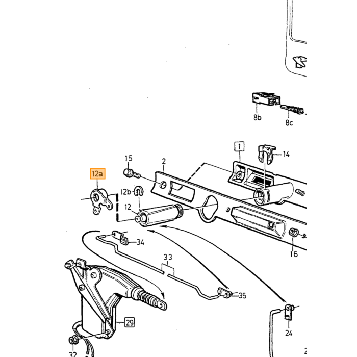 Cubierta de cilindro de portón trasero para Volvo 850 v70 xc70 c70 s70, pieza de Volvo nr 9126899