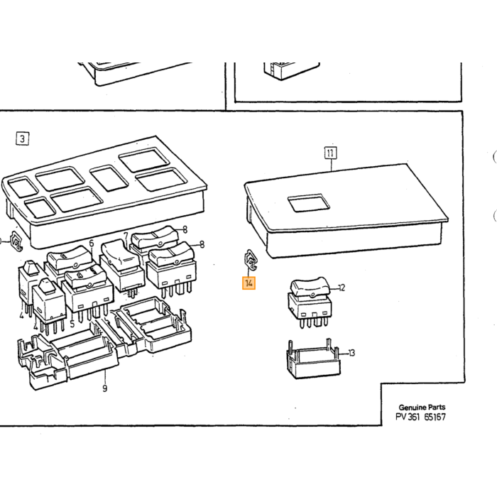 Producto Volvo: Interruptor Volvo, número de pieza 9128267