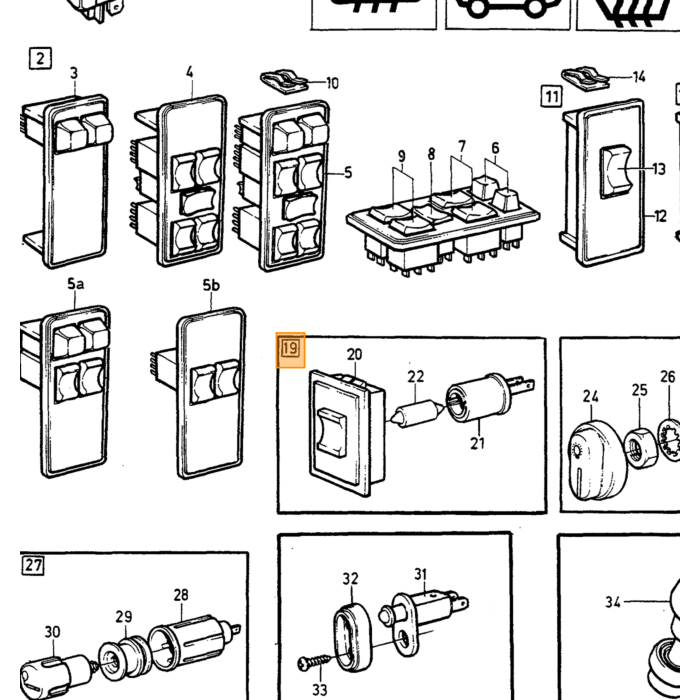 Interruptor de señal de giro Volvo sin control de crucero con luz de alarma para Volvo 740 - 760 - 940 9130289, pieza Volvo usada en buen estado, número de pieza Volvo 9130289U.