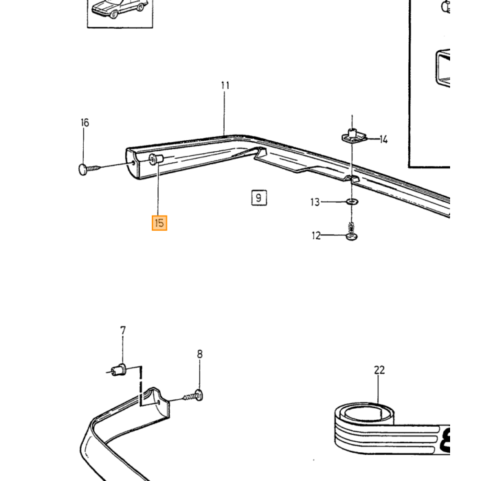 Guardabarros Volvo 850 para el lado izquierdo, también para R (no para 4WD) número de pieza de Volvo 9133578