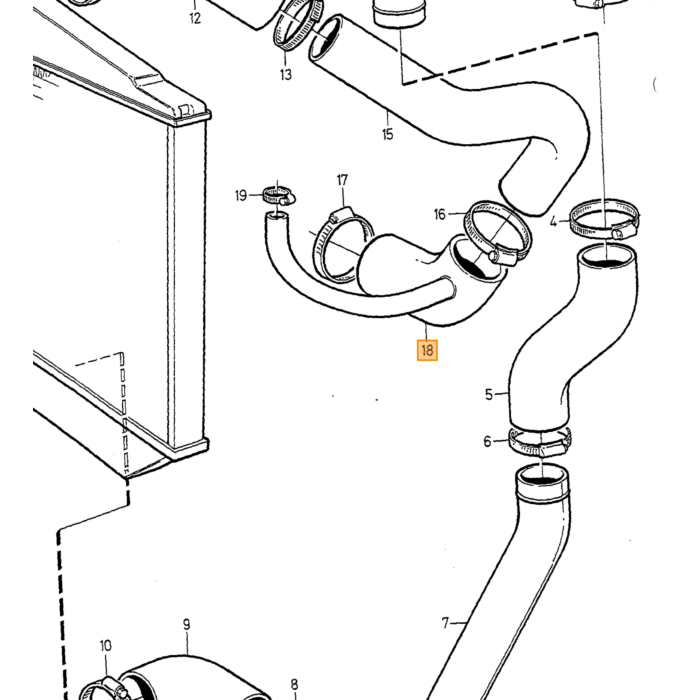 Mangueras de Refrigerante de Silicona Negra para Expansión de Tanque Volvo 850 - S70 - V70 - C70 92-98, Número de pieza Volvo 9135267