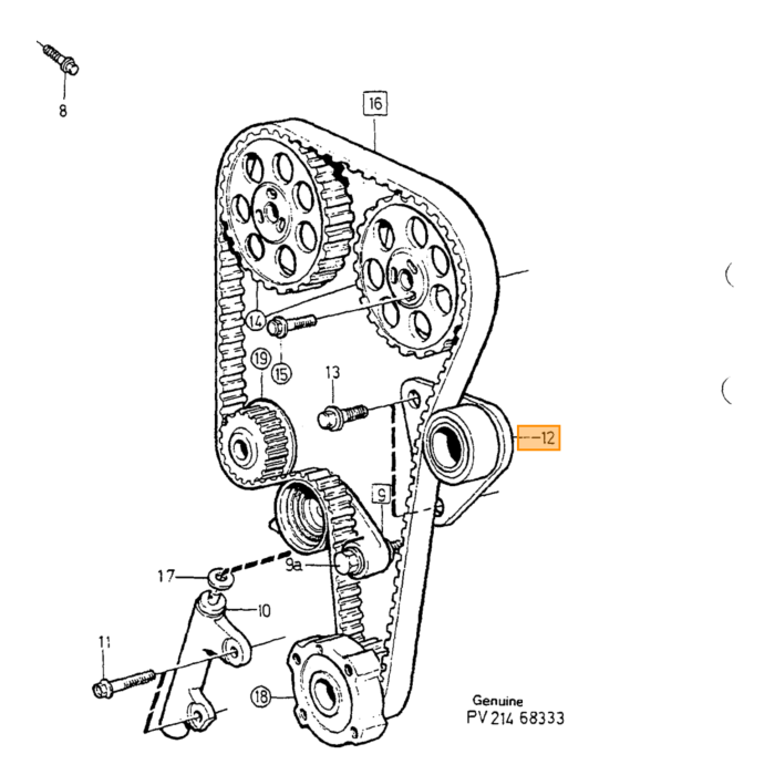 Volvo Rodillo tensor Volvo 850-900 Volvo repuesto no 9146258