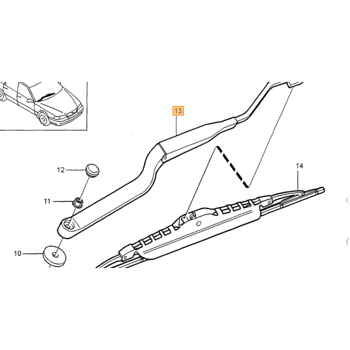 Brazo del limpiaparabrisas lado izquierdo de la dirección: para V70 C70 S70 de conducción izquierda para Volvo