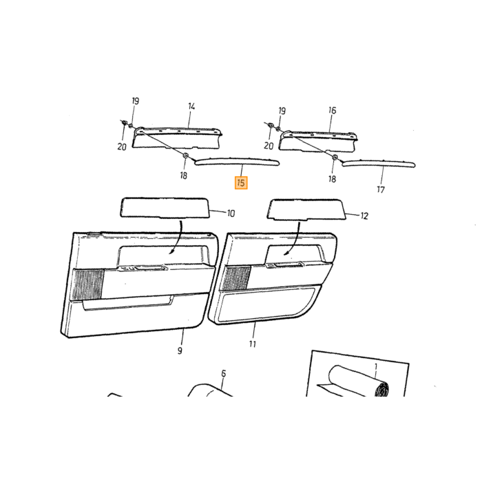 Tira de Madera Volvo enlaces Volvo pieza nr 9182199 producto