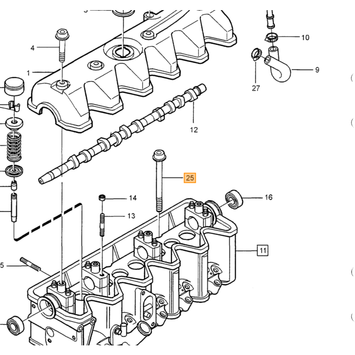 Volvo Tornillo Culata Diesel Volvo 200 - 700 - 900 - 850 - S70 - V70 - S80 Volvo repuesto no 9186535