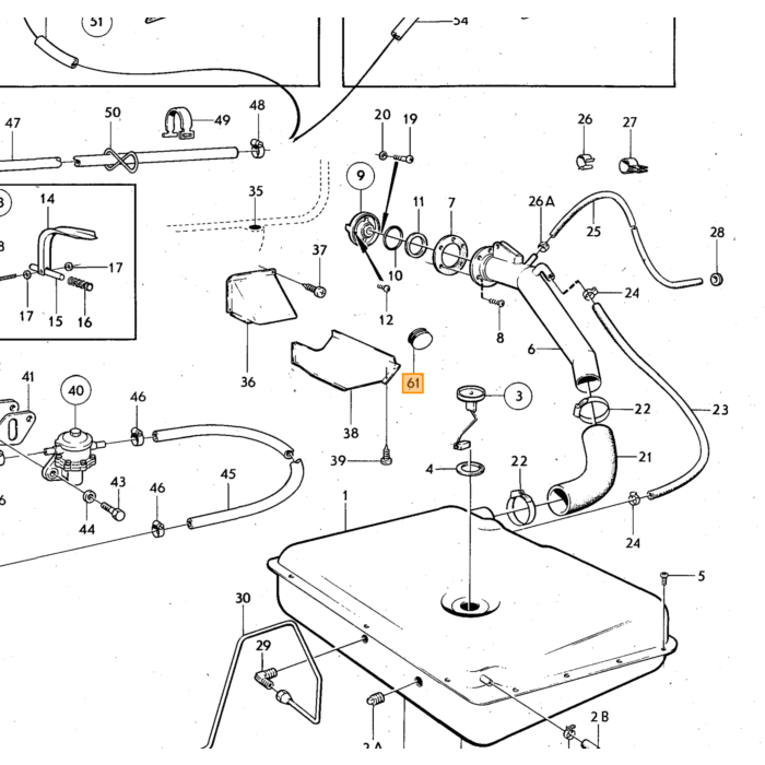 Volvo Pasacables de goma Amazon+PV544+P1800+140+164+240 16 mm diam agujero (974685) Volvo repuesto no 941268
