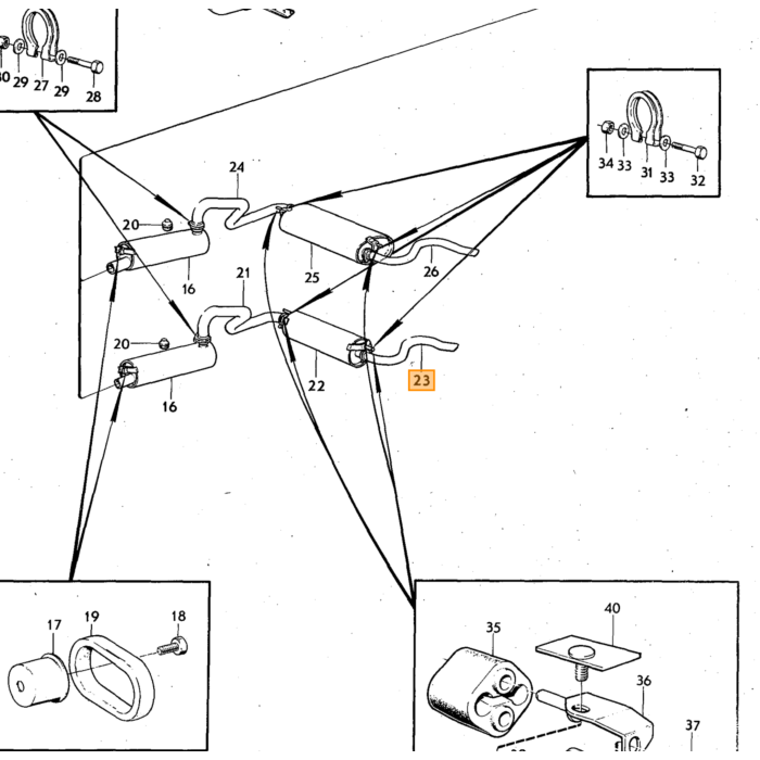 Volvo Abrazadera de escape redonda (52-55 mm) P1800 c/u 1378457 968354 975259 Volvo repuesto no 942995