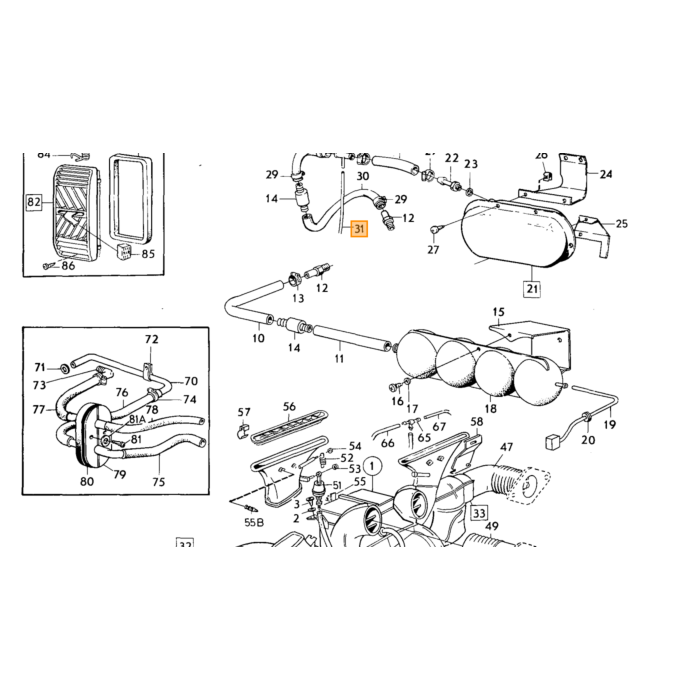 Manguera de Vacío Volvo de 2.5mm entrada, 6.5mm salida por metro, número de pieza Volvo 943999