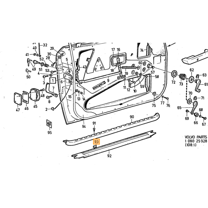Volvo Abrazadera listón de alféizar fix 164+140 Volvo repuesto no 944148