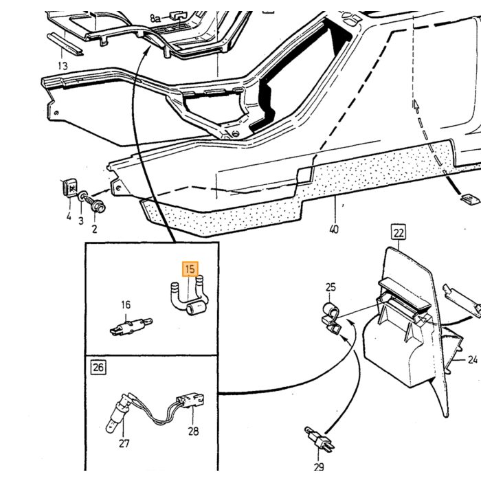 Guía de luz Volvo para Volvo 760 Volvo 960 940 1988-1997 consola central, número de pieza de Volvo 9447437.