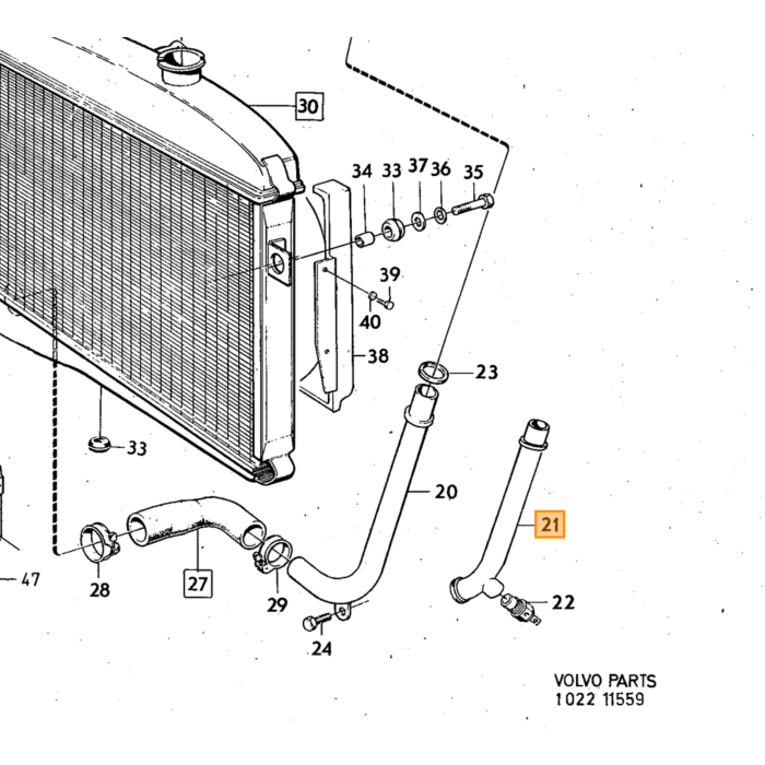 Producto Volvo, tornillo Volvo, número de pieza 945698
