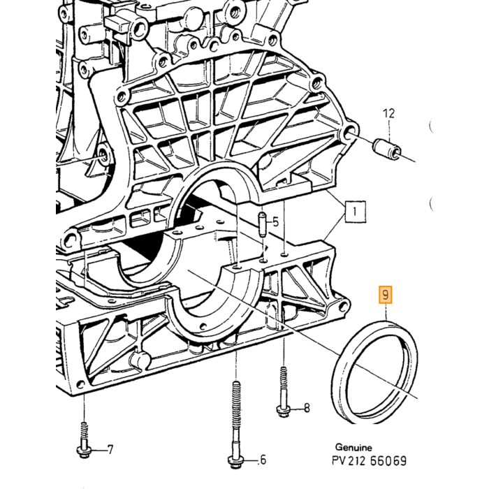 Volvo Sello de cigüeñal trasero S80 V90 S40 C70 S60 850 S90 V70 Xc90 V50 S70 960 Xc70 OEM ref 6842092 6842274 9458178 31339213 Volvo repuesto no 9458178