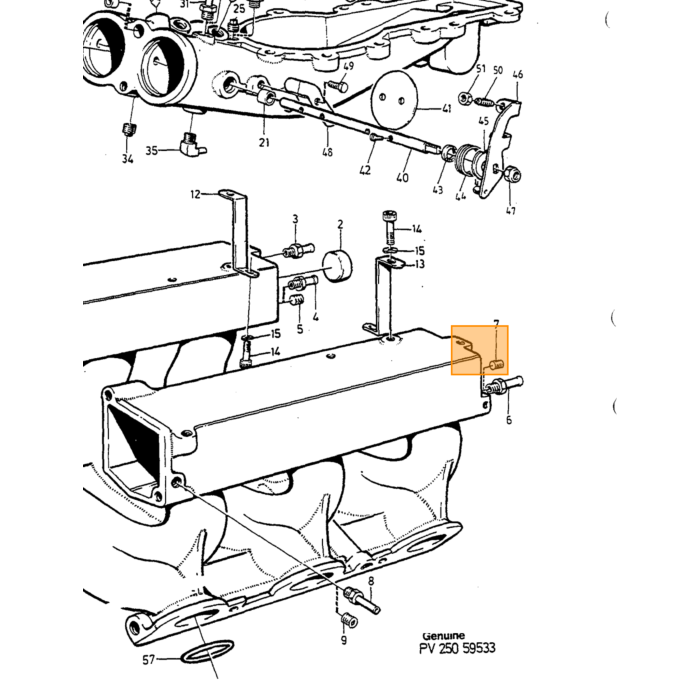 Producto Volvo, pieza de Volvo número 948040, nippel para Volvo