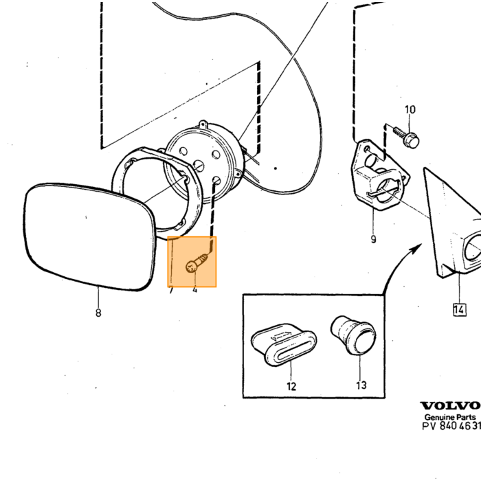 Tornillo de cruz Volvo, pieza Volvo número 949863