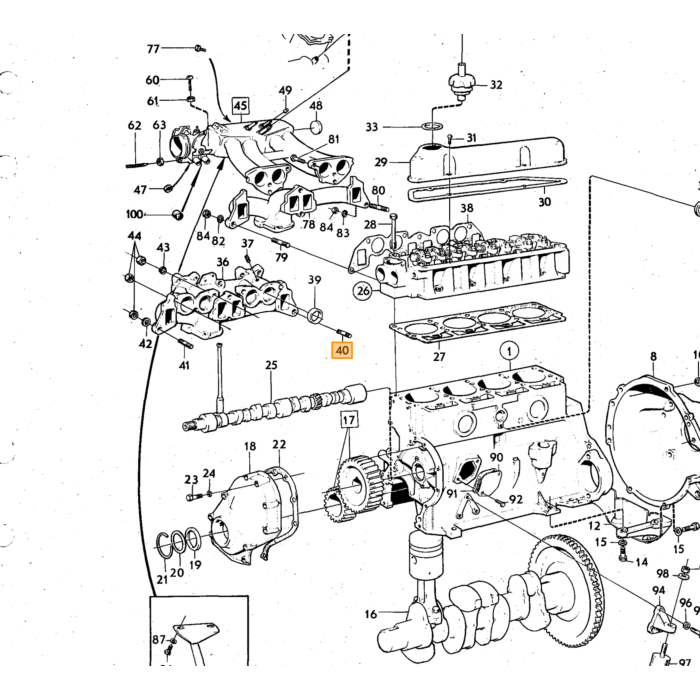 Conjunto de pernos de culata de colector B30 con tuercas, producto completo para Volvo
