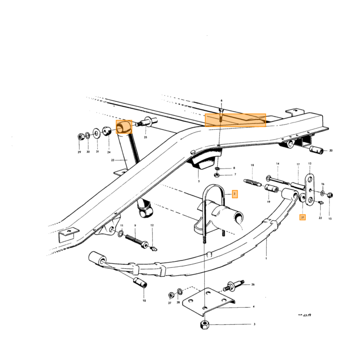 Volvo Ballesta Duett U bolt 80705 Volvo repuesto no 953883