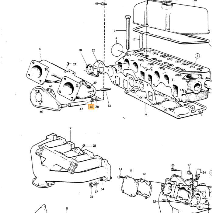 Volvo Tuerca UNC 5/16 ao espárrago colector etc B16 B18 B20 B30 Volvo repuesto no 955826