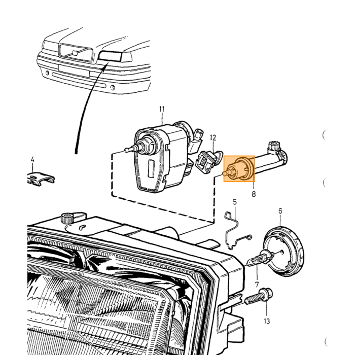 Volvo Piloto Trasero Derecho Interior 940 - 960 '91-'97 Usado Volvo repuesto no 965826