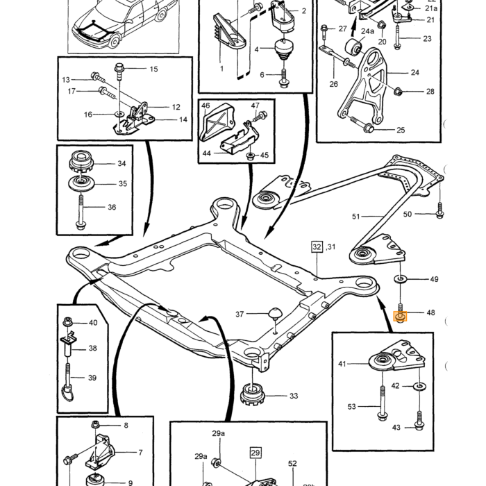 Volvo Juego de varillas (completo) para horquilla de aluminio Volvo 740 - 760 - 780 - 940 - 960 Volvo repuesto no 971098