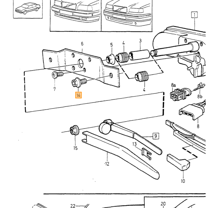 Producto Volvo Sems tornillo, pieza de Volvo número 974318