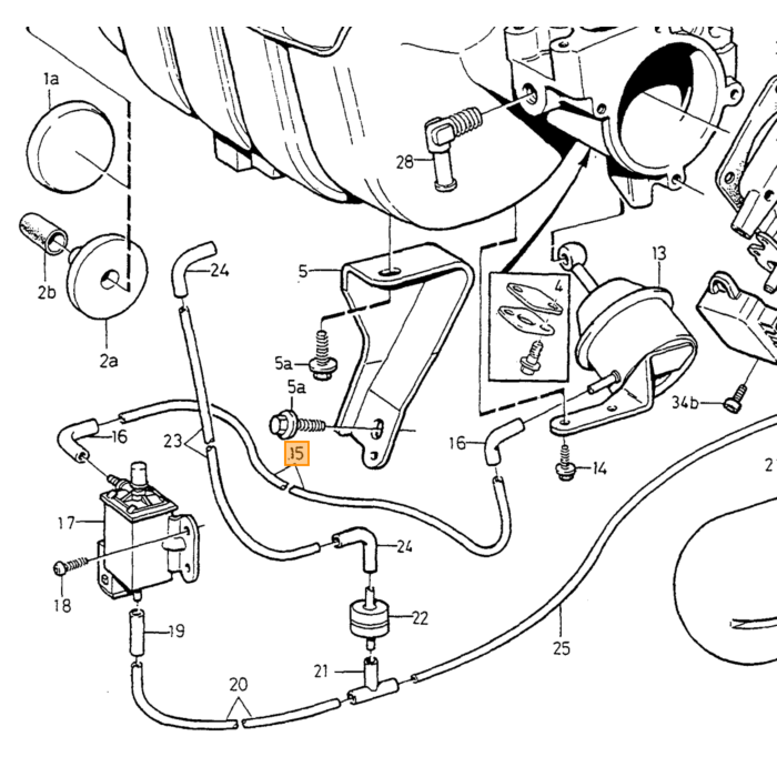 Kit de Reparación de Ventilación del Cárter 5-CYL Turbo para Volvo C70 - V70 - XC70 - XC90 - S60 - S80 '04- Número de pieza de Volvo 976584