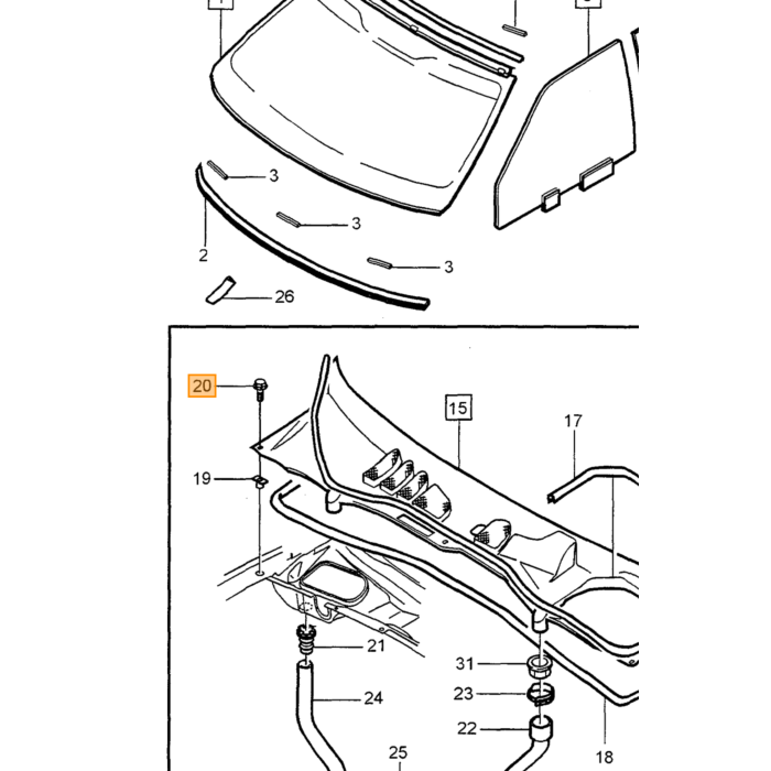 Porta tornillo de seis puntos Volvo tipo Volvo 850Volvo C70 (-2005)Volvo S70 V70 V70XC (-2000) Volvo número de pieza 977643 para Volvo.