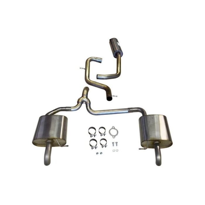 Escape de acero inoxidable RVS V70III 2.5T 2.5 fT desde el catalizador y hacia atrás. Excluye funda de goma. Para Volvo.
