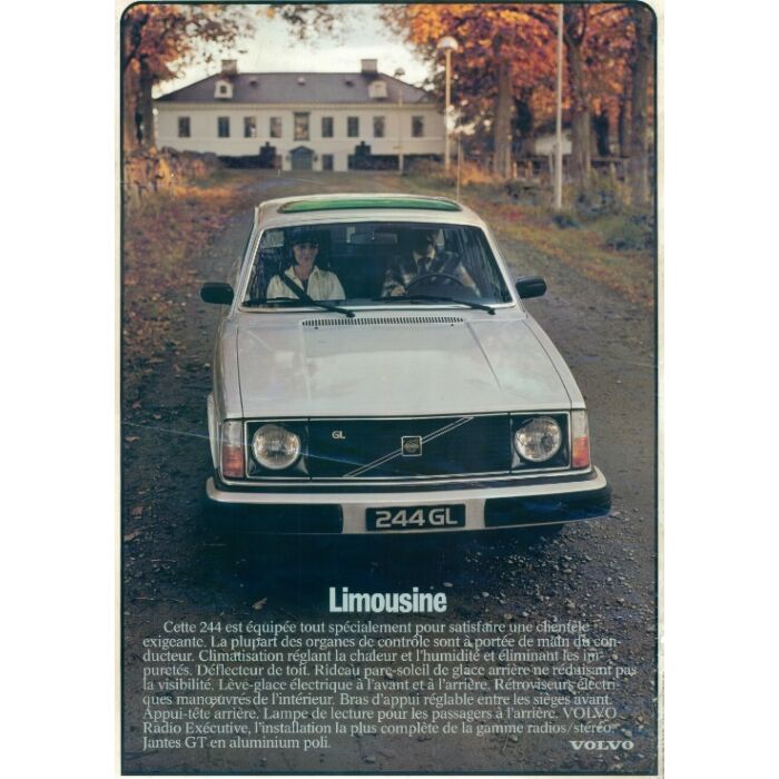 Póster Volvo 244 GL Limusina Plateada para Casa de Campo, Reproducción de Pieza Volvo nr poster244GLlim