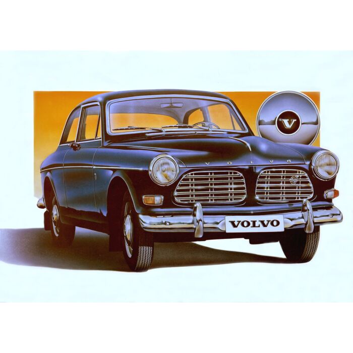 Póster Volvo azul de Amazon con aerógrafo retro, póster de la pieza Volvo nr posteramaair.