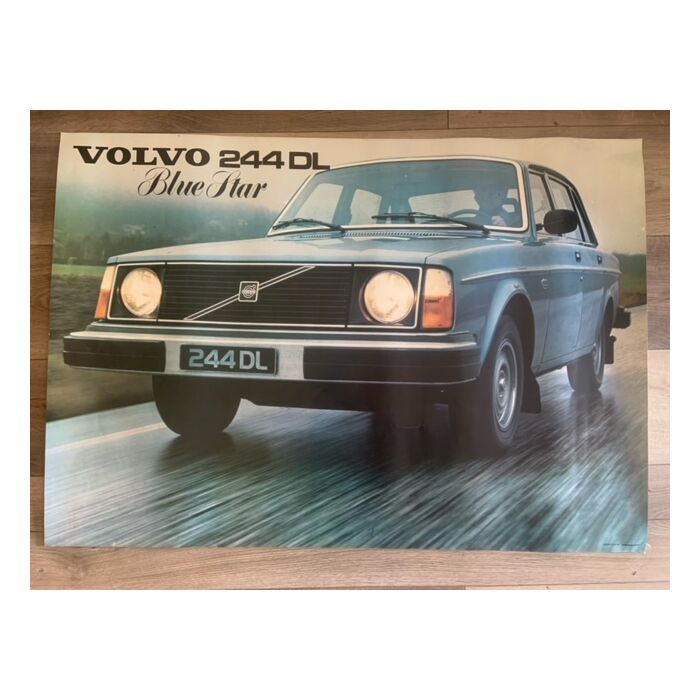 Póster Volvo 244 DL Blue Star, reproducción original, formato B1 70 x 100 cm