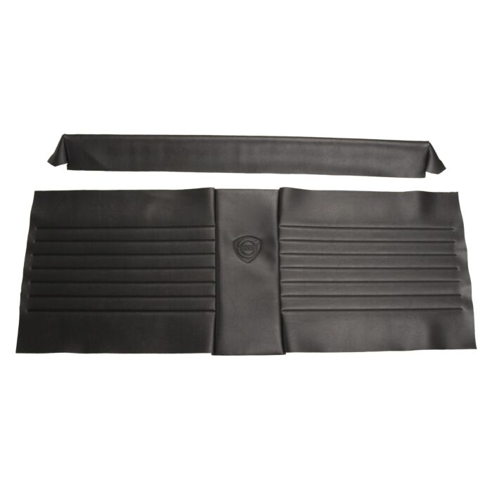Bekleding P1800S/E 64-71 achterbank rug + 691072 zitting zwart alleen als set te koop