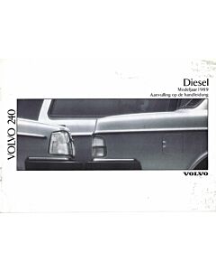 Manual de Volvo 240 Suplemento 1989 en Holandés