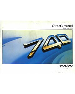 Manual Volvo 740 1988 en Inglés