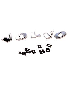 Letterset VOLVO zilver Amazon motorkap +P1800 koffer origineel +clips