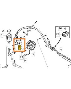 O-Ring Stuurbekrachtiging Hogedrukzijde Volvo S60 - V60 - XC60 - S80 - V70 - XC70