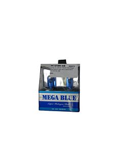 Lamp 12 volt H4 100/90 Wat Mega Blue Xenon look set 2 stuks NML