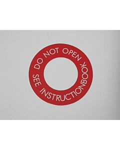 Sticker inchdo not open inch radiateurdop (177) gesloten systeem