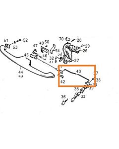 link verbindingsstang kofferbak slot en vergrendeling  volvo 245 145 