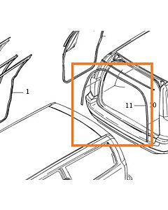 Rubber Afdichtstrip Achterklep Volvo 850 - V70 - XC70 V70 XC 2000-2007 (30698786)