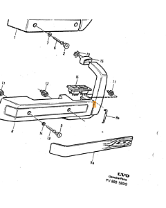 Armsteun portier 240+260 zwart links NOS