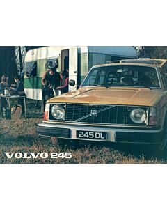 Poster 245DL geel oranje met caravan reproductie
