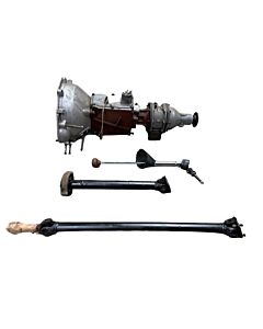 Versnellingsbak met overdrive incl korte aandrijfas en versnellingspook, Gearbox with overdrive incl short drive shaft/gear stick, M41, Volvo Amazon, Niet gereviseerd, Gebruikt, Used