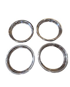 Volvo Juego de aros embellecedores de rueda de 14 pulgadas acero inoxidable pulido de alto brillo Volvo repuesto no 71414